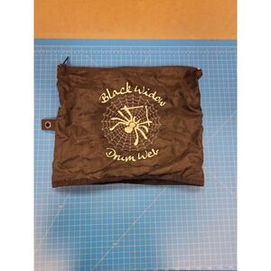 Black Widow Drum Web Bag Black Nylon Zippered Accessory Case Pouch Storage